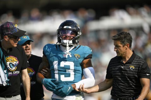 Jags WR Christian Kirk is out for the season after breaking his left collarbone