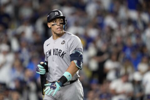 Aaron Judge is flailing in his first World Series, and the Yankees are sinking along with him