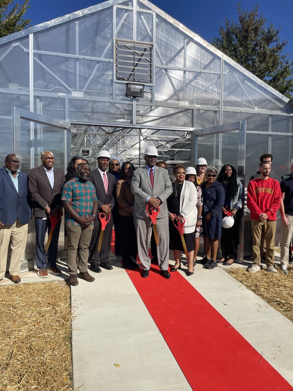 Ribbon cutting for hydroponic greenhouse at Anacostia High School