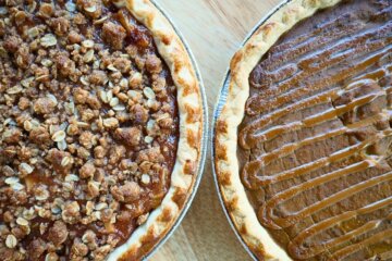 Pumpkin dulce de leche and apple guava pies