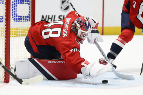 ‘It’s awesome’: Capitals goaltender Logan Thompson on franchise-record road winning streak