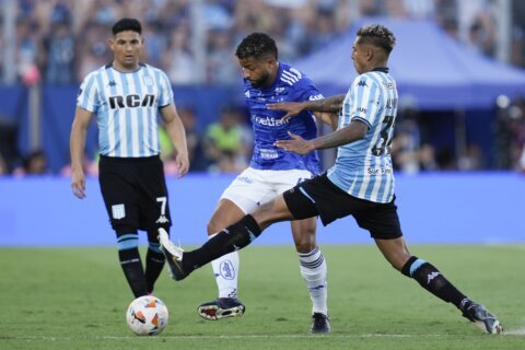 Argentina’s Racing wins its first Copa Sudamericana championship by beating Brazil’s Cruzeiro 3-1