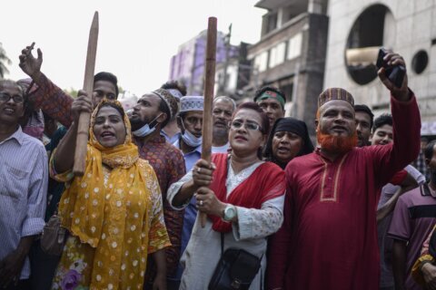 Rivals of ousted Bangladesh leader Sheikh Hasina foil her party’s attempt to hold a rally