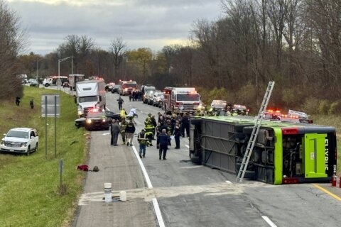 1 person is critically injured as bus overturns on upstate New York highway