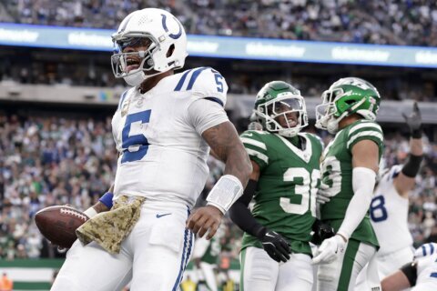 Richardson’s late TD run leads Colts to a 28-27 victory over Rodgers and the Jets