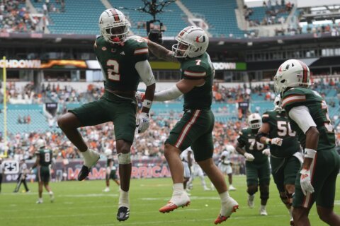 Ward and Restrepo rewrite the record book, and No. 5 Miami rallies to down Duke 53-31