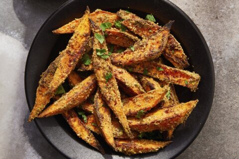 Ditch the cloying casserole for tahini-roasted sweet potatoes with za’atar