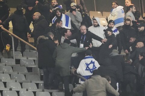 Police make 2 arrests after brief fan-fight at high-security France-Israel soccer match