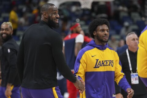 Bronny James has a left heel bruise and is listed as doubtful for the Lakers’ next game