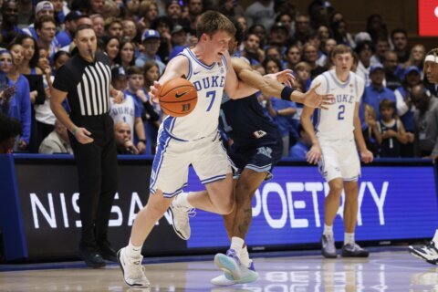 Freshmen Cooper Flagg, Kon Knueppel help No. 7 Duke roll past Maine 96-62 in season opener