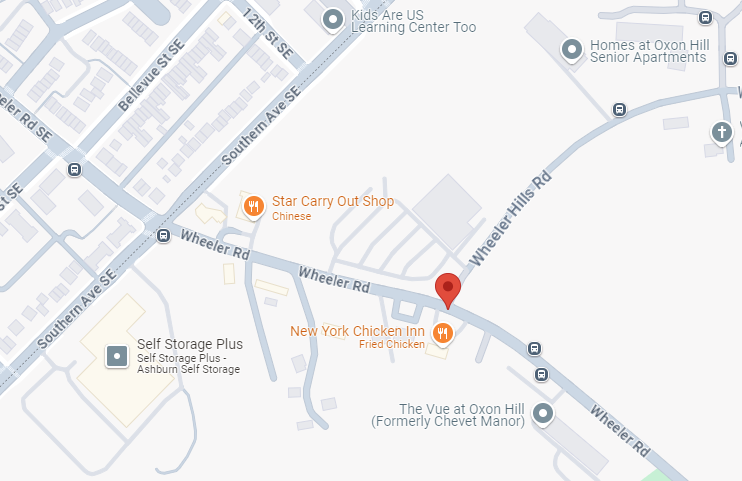 Map of Oxon Hill three-vehicle crash