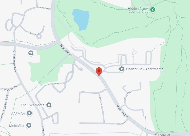 Map of Reston single-vehicle crash