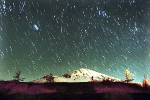 The Leonid meteor shower peaks as the supermoon wanes