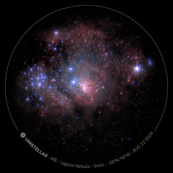 The incredible Lagoon Nebula, located in the heart of the Milky Way, imaged in just 5 minutes with my Odyssey Pro Telescope.