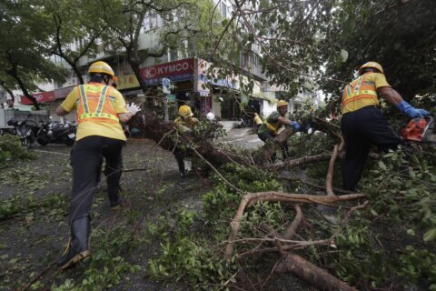 Tropical Storm Kong-rey threatens Shanghai and China’s coast after hitting Taiwan as a typhoon