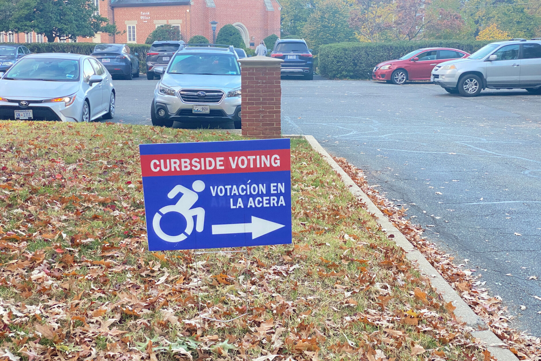 'Curbside voting' sign