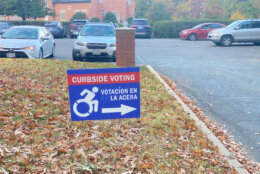 'Curbside voting' sign