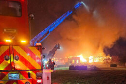 Flames seen from a house