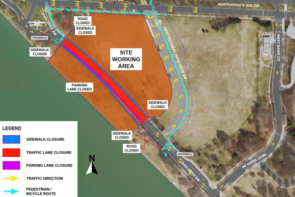 Map of roadwork construction.