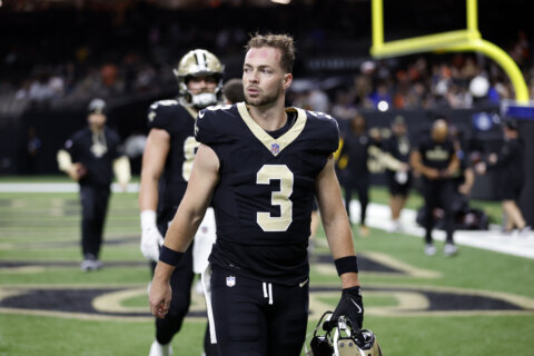 Saints choose Jake Haener to start in Derek Carr’s place against Washington, AP source says