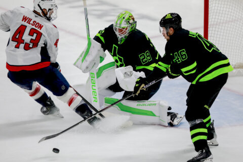 Roope Hintz’ scores 2, Jake Oettinger has 25 saves as Stars beat surging Capitals 3-1