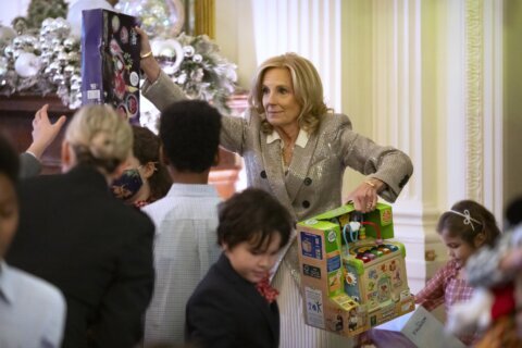 Jill Biden tells military children at Marine Corps Reserve toy drive to remember that they are loved