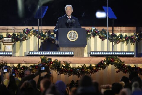 Biden at tree lighting says his holiday wish is for US to continue to seek light, liberty and love