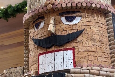 This Va. winery’s famous Christmas cork display uses more than 300,000 wine bottles worth of decor!