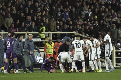 Fiorentina midfielder Edoardo Bove in medically induced coma after collapsing in Italian soccer game