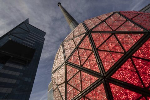 Final crystal triangles installed on Times Square ball ahead of New Year’s Eve