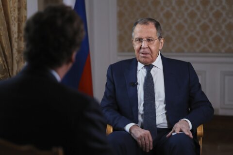 Foreign minister says in interview that Russia will use ‘all means’ to defend its interests