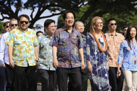 Taiwan’s president visits East-West think tank as China criticizes his 2-day visit to Hawaii