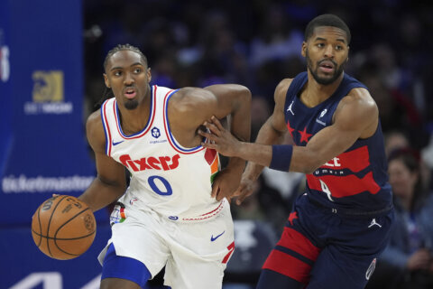 Maxey scores 29 points to lead 76ers past Washington 109-103