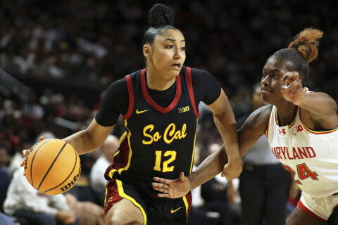 JuJu Watkins scores 21 as No. 4 USC tops No. 8 Maryland 79-74, handing the Terps their first loss