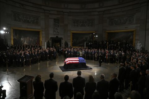 Jimmy Carter eulogized by Kamala Harris and others as 39th president returns to Washington