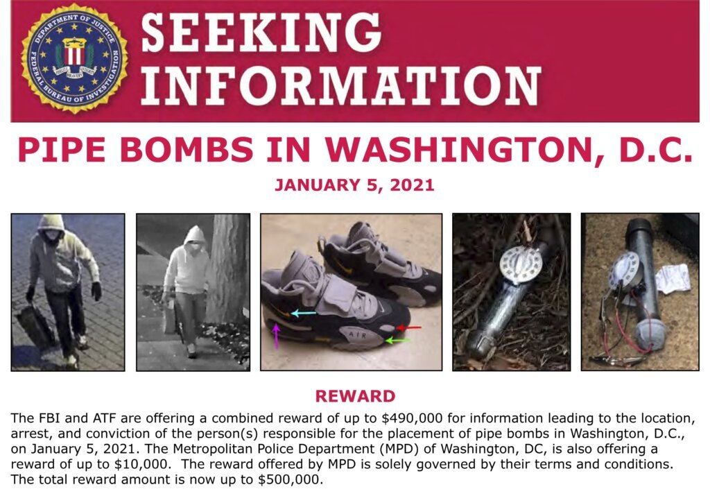 FBI releases new video of a suspect planting a pipe bomb near DNC offices on eve of the Capitol riot – WTOP News