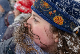 People join snowball fight