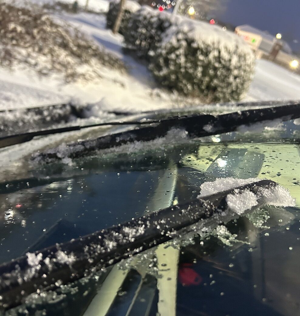 Frozen windshield wipers