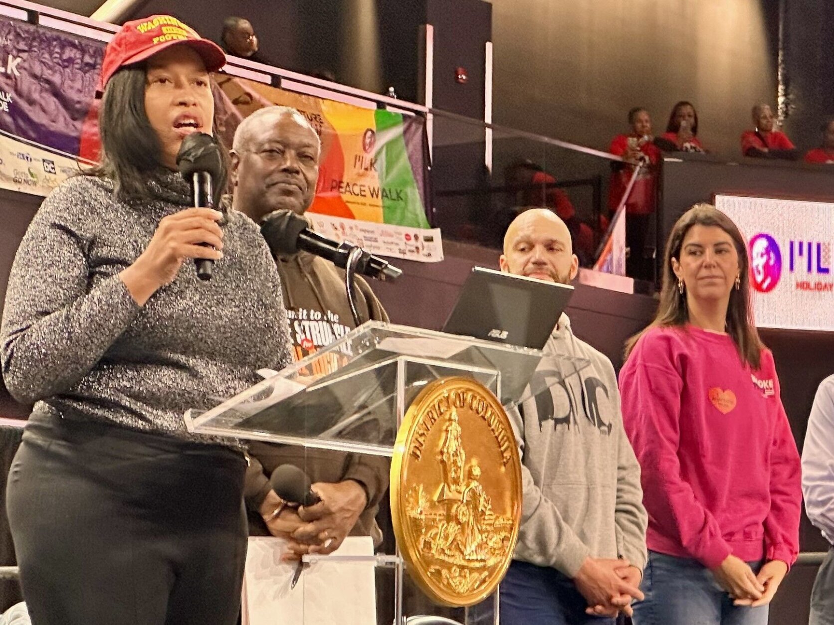 a woman giving a speech