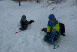 Kids sledding