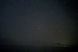 A wide angle showing Mars, Castor and Pollux.