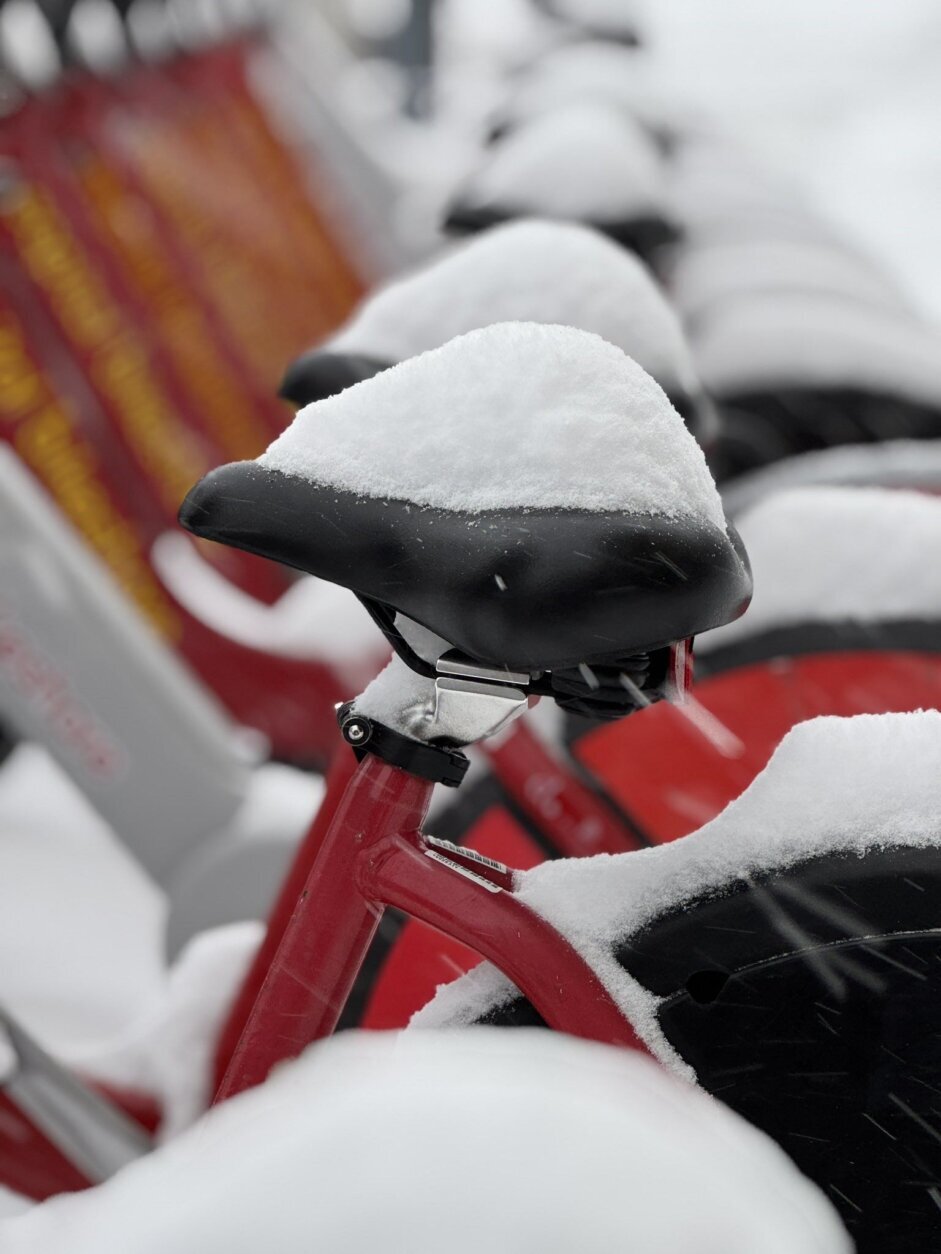 bike with snow