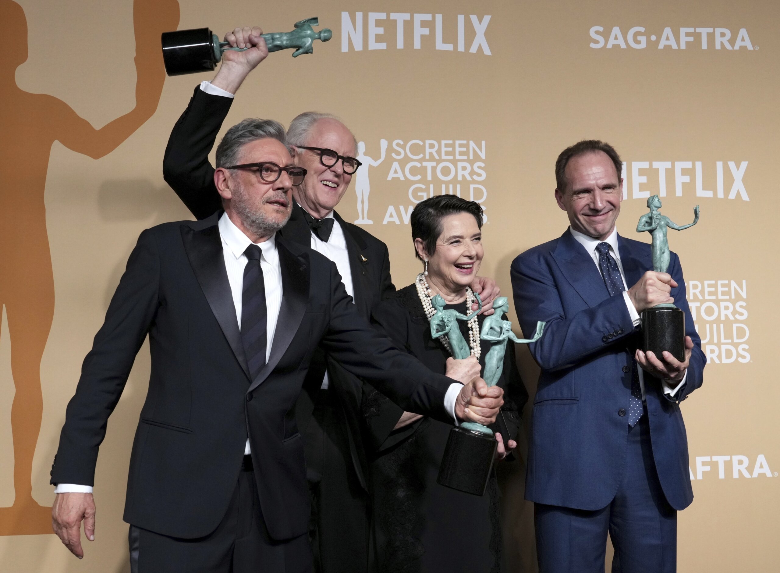 ‘Conclave’ cast celebrates with Timothée Chalamet and Ariana Grande after big SAG Awards win - News