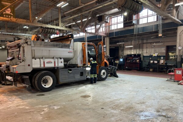 A snow plow in a stock