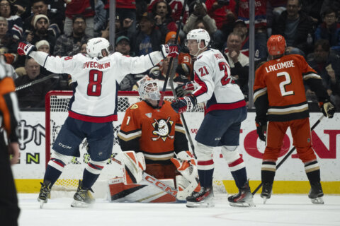 Aliaksei Protas gets first NHL hat trick, Alex Ovechkin has 3 assists as Capitals defeat Ducks 7-4