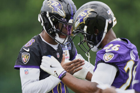 Lamar Jackson and Jaire Alexander reunite at Ravens camp. They were teammates at Louisville