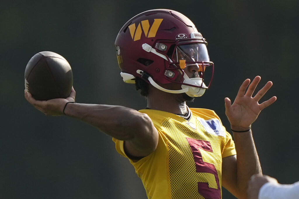 Intensity rises at Commanders training camp during the first padded practice