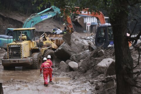 Flash floods kill at least 10 people and leave 33 missing in northwestern China