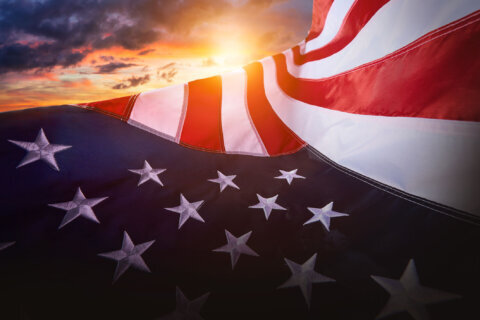 US American flag for USA Memorial day or Veteran's day and Labor day with 4th of July celebratio and