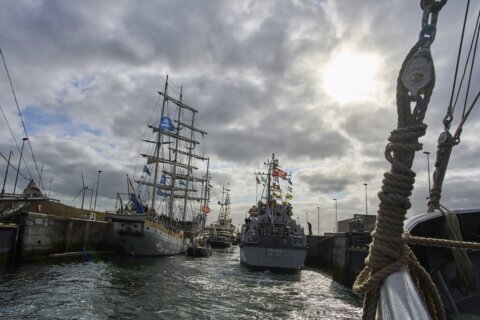Hundreds of historic tall ships sail into Amsterdam for a maritime festival